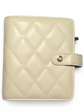 Vlando Travel Jewelry Organizer Case | Quilted Cream Faux Leather | Velvet Lined